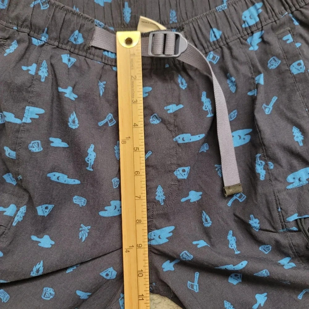 The North Face Shorts Mens Small Blue Outdoors All‎ Over Print Belted Stretch
